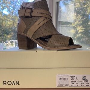 Women's Roan Perforated Taupe Ankle Booties